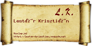 Lestár Krisztián névjegykártya
